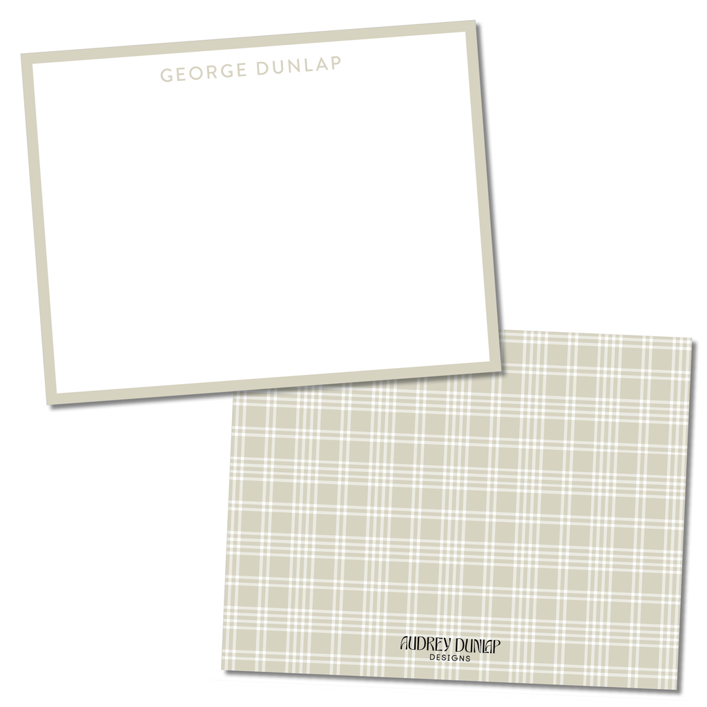 Small Plaid Stationery - Solid