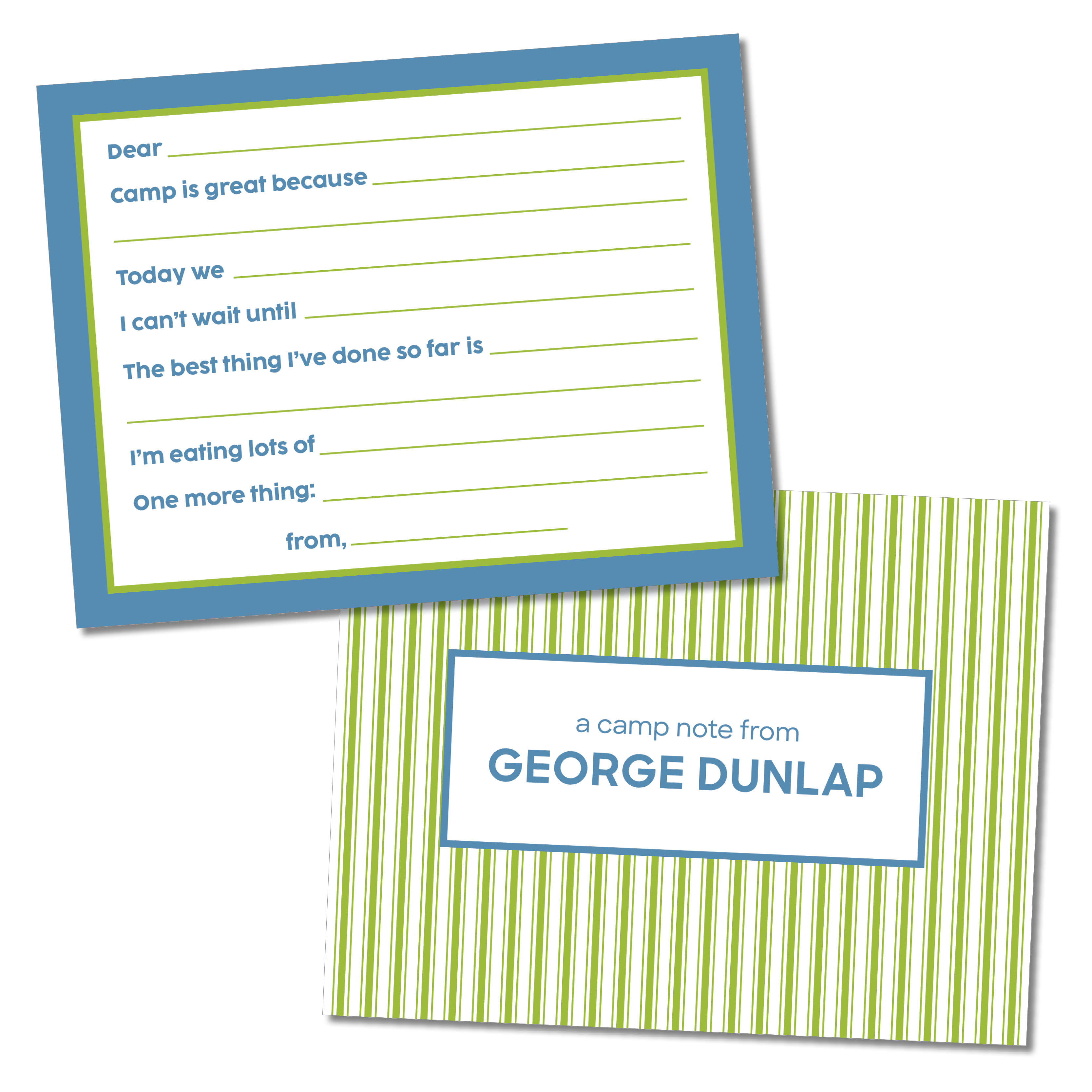 Fill In The Blanks Camp Stationery - Boy