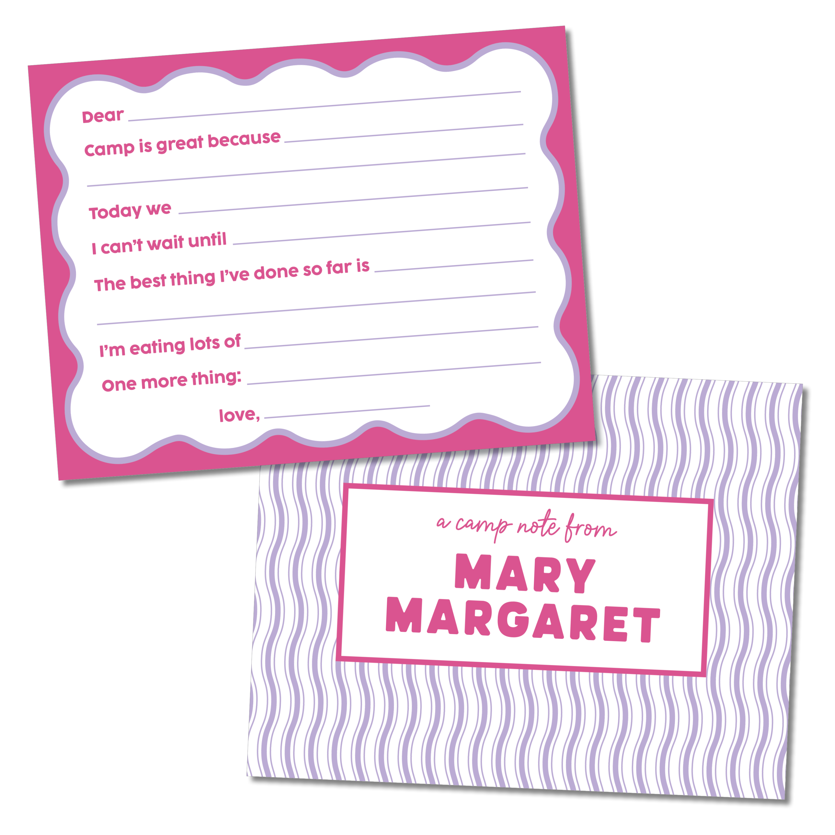 Fill In The Blanks Camp Stationery - Girl