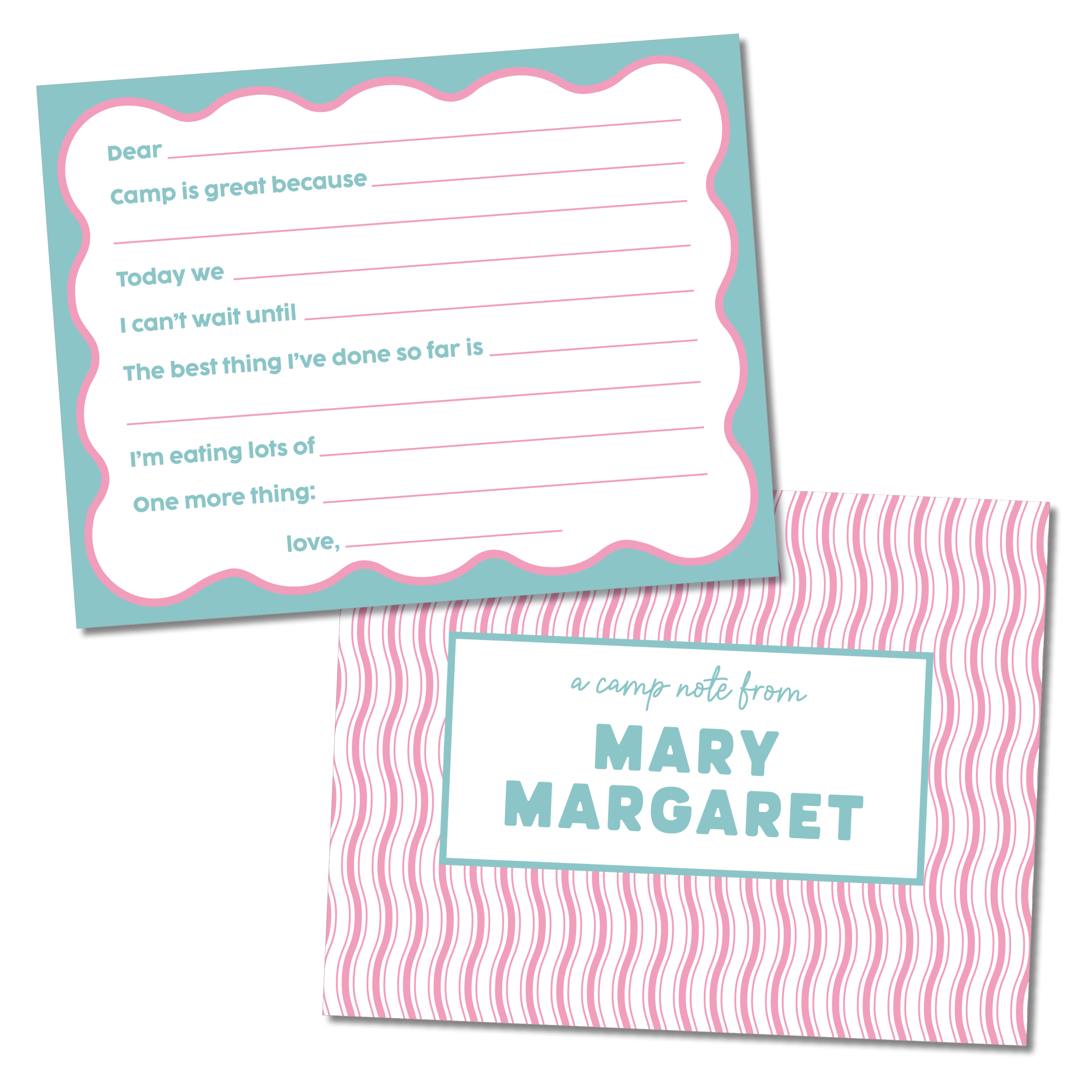 Fill In The Blanks Camp Stationery - Girl