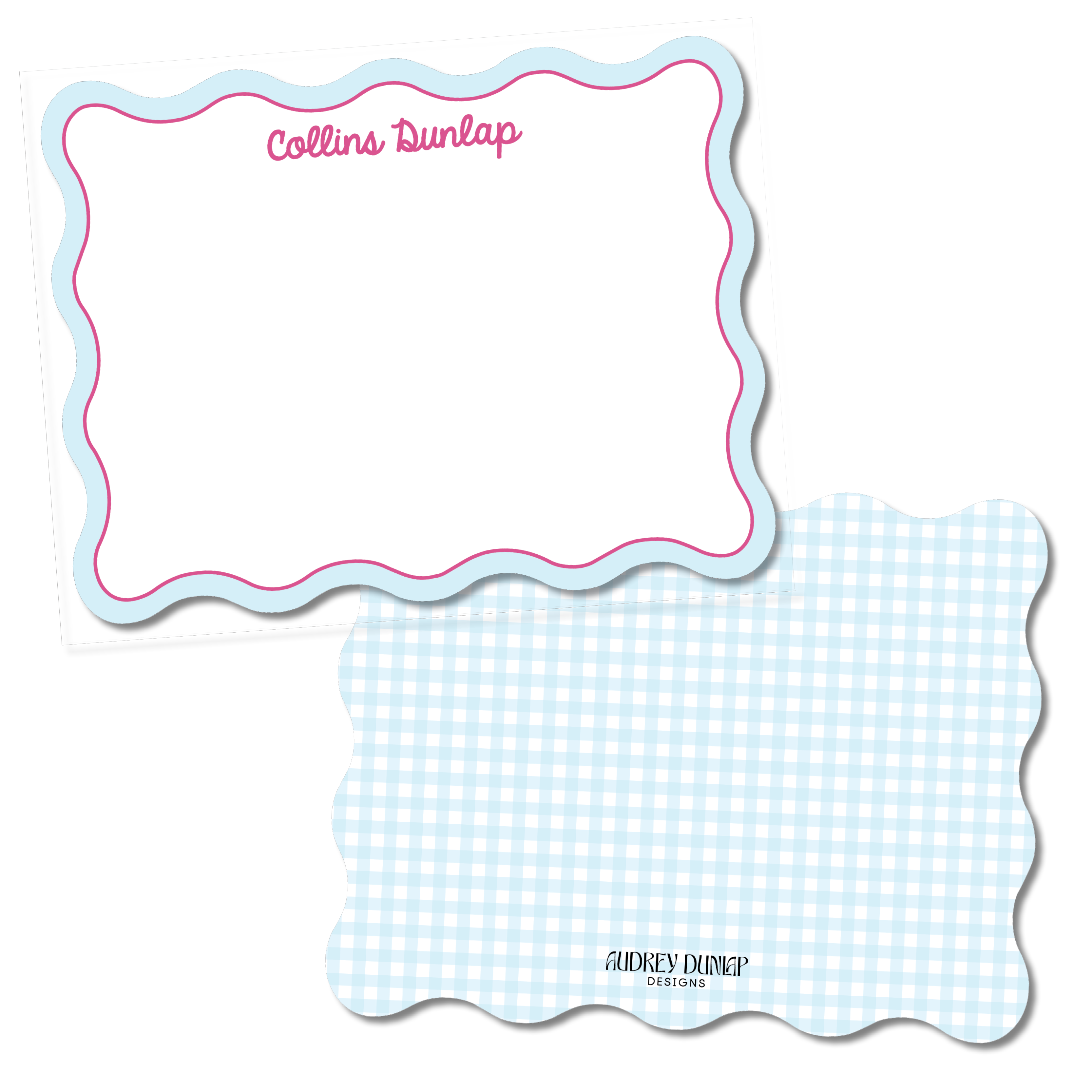 Gingham Wavy Stationery