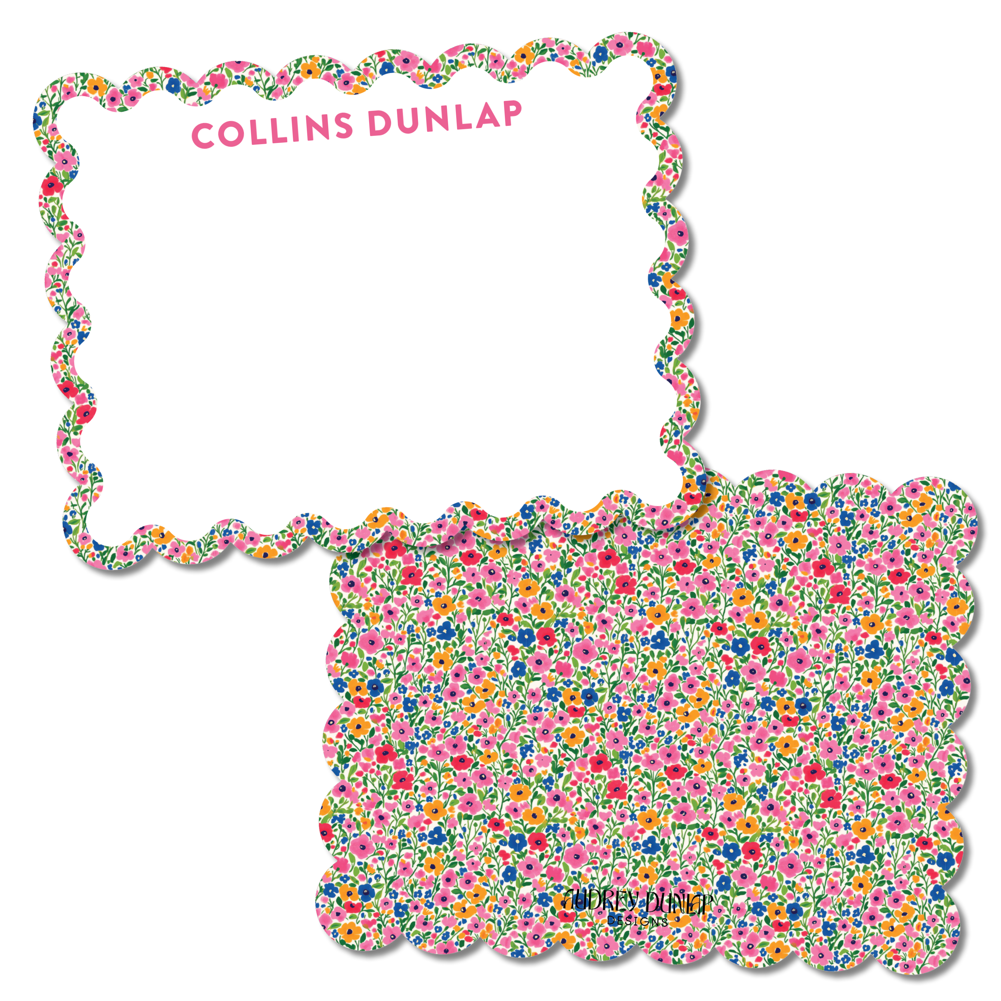 Flowers Scalloped Stationery