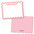 Double Border Block Print Scalloped Stationery
