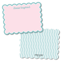 Double Border Script Scalloped Stationery