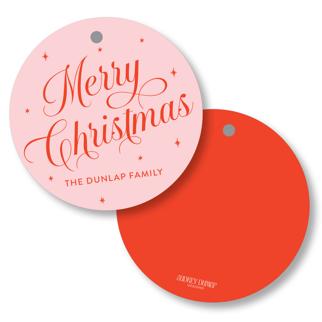 Merry Christmas Round Tags