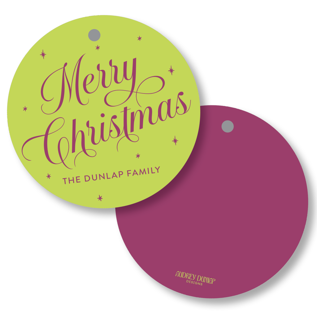 Merry Christmas Round Tags