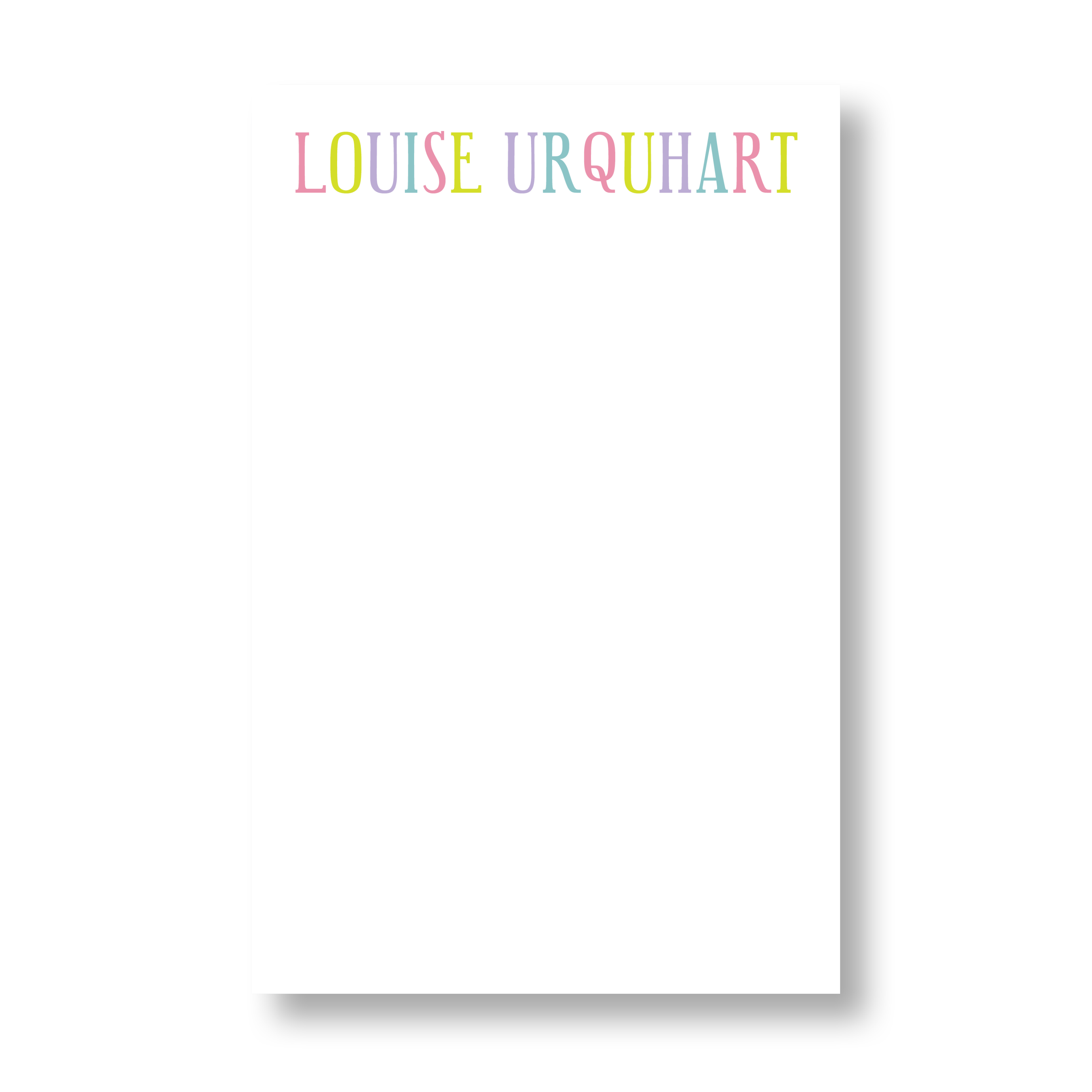 Multicolor Name Girl Notepad