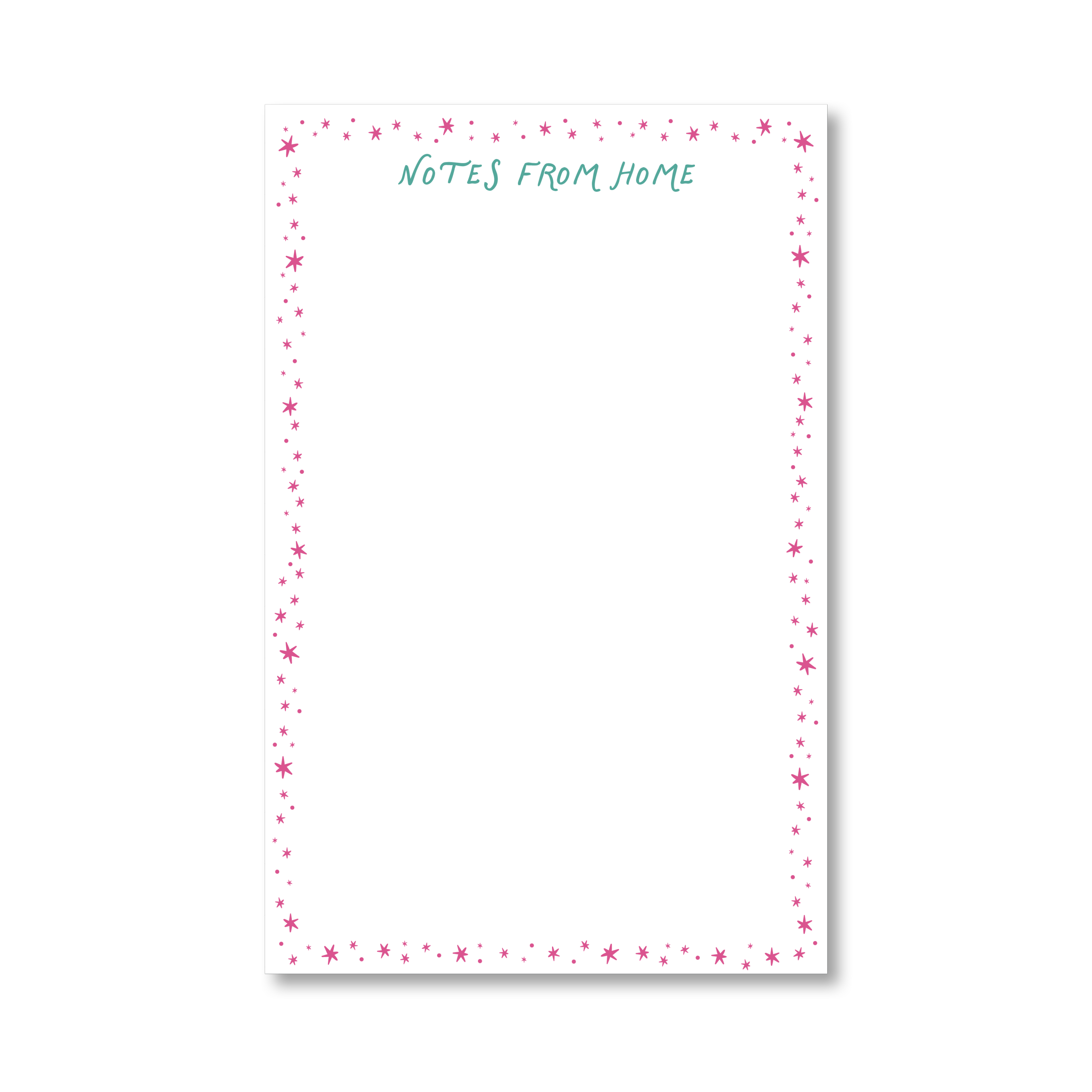 Hello From Home Stars Notepad