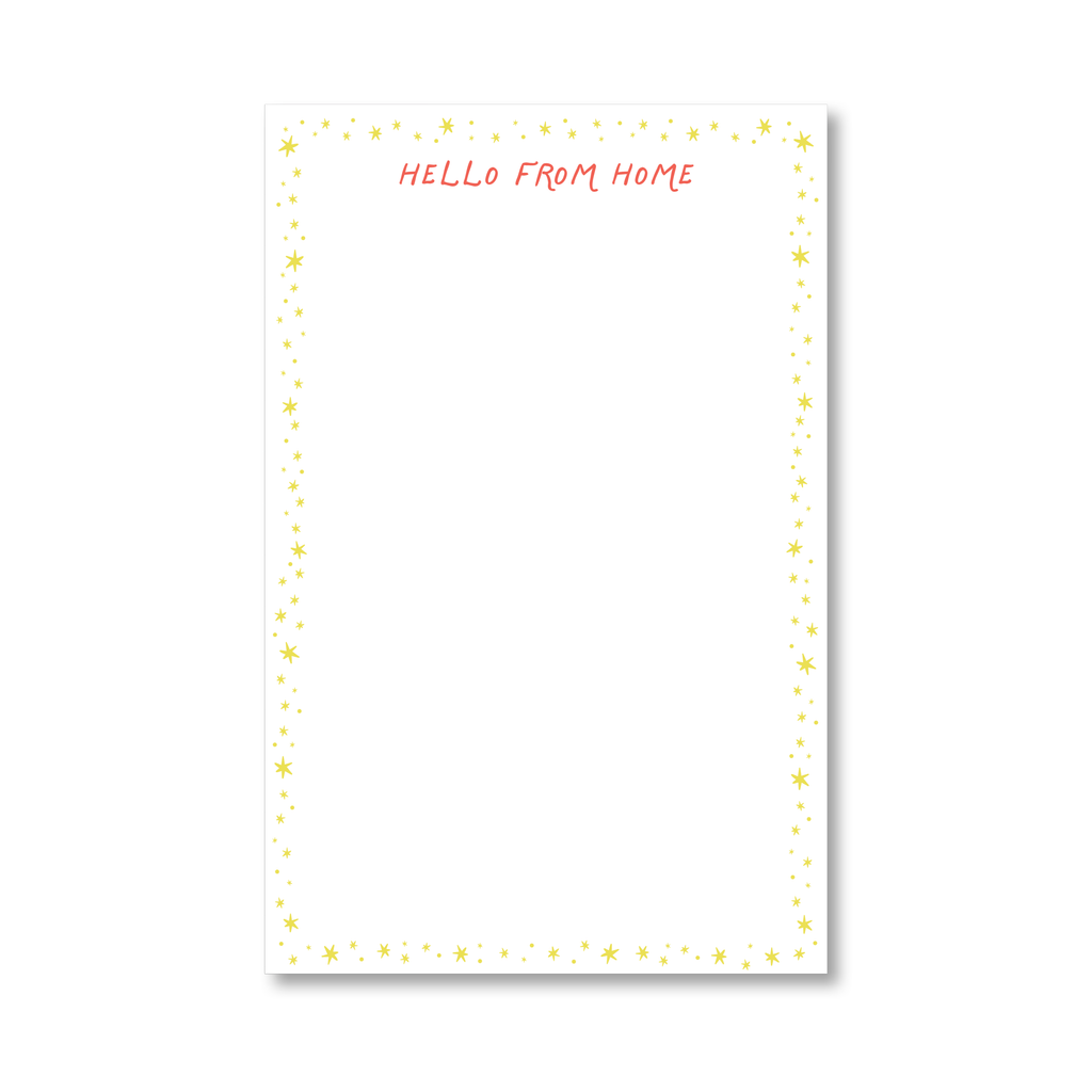 Hello From Home Stars Notepad