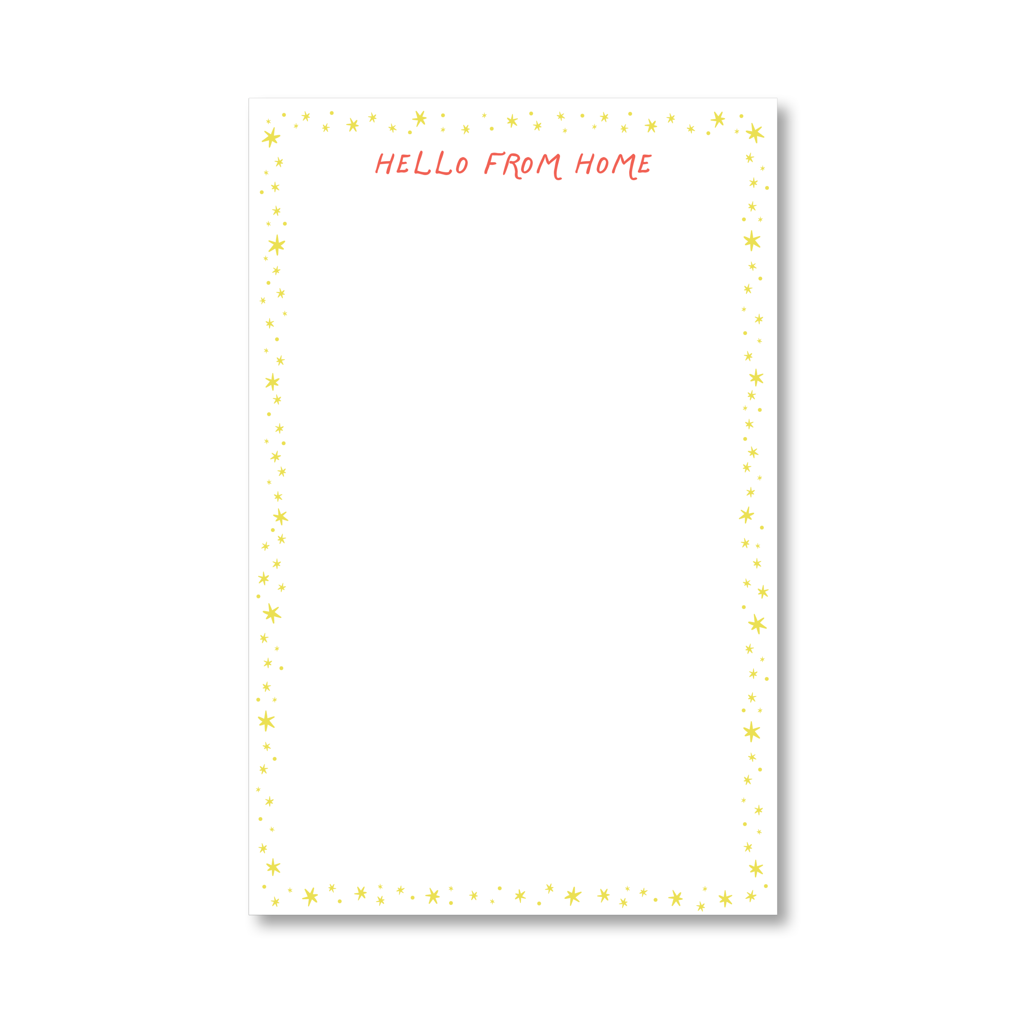 Hello From Home Stars Notepad