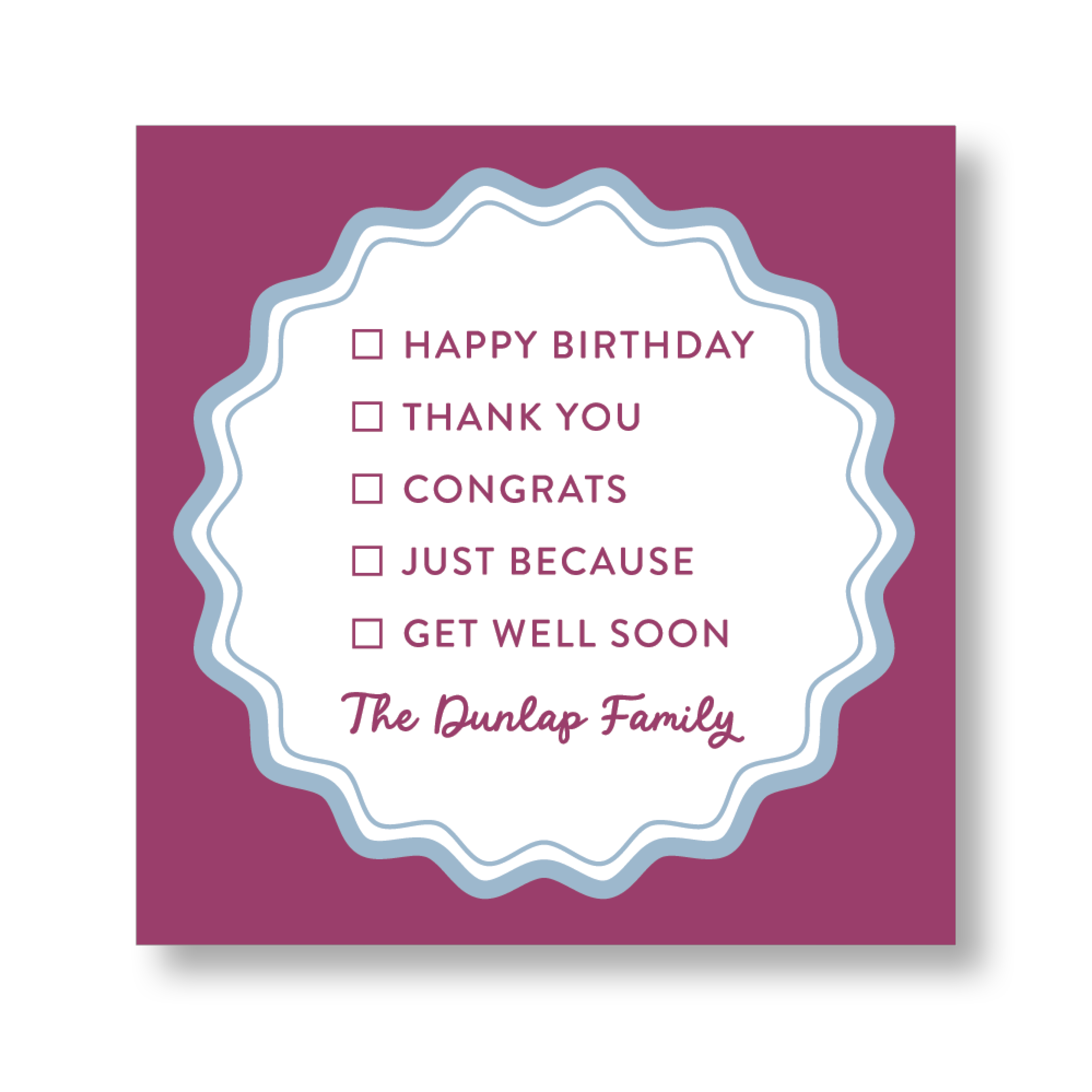 Occasions Check Box Sticker