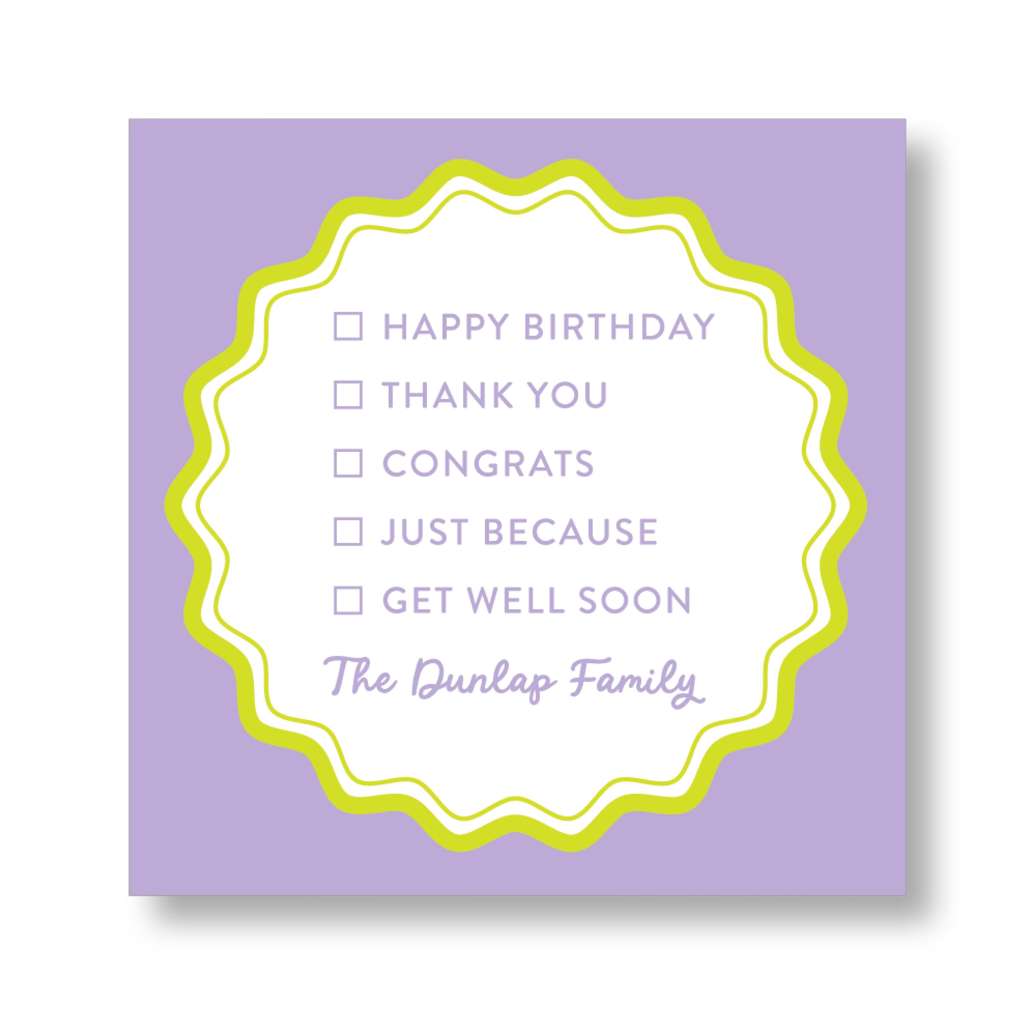 Occasions Check Box Sticker