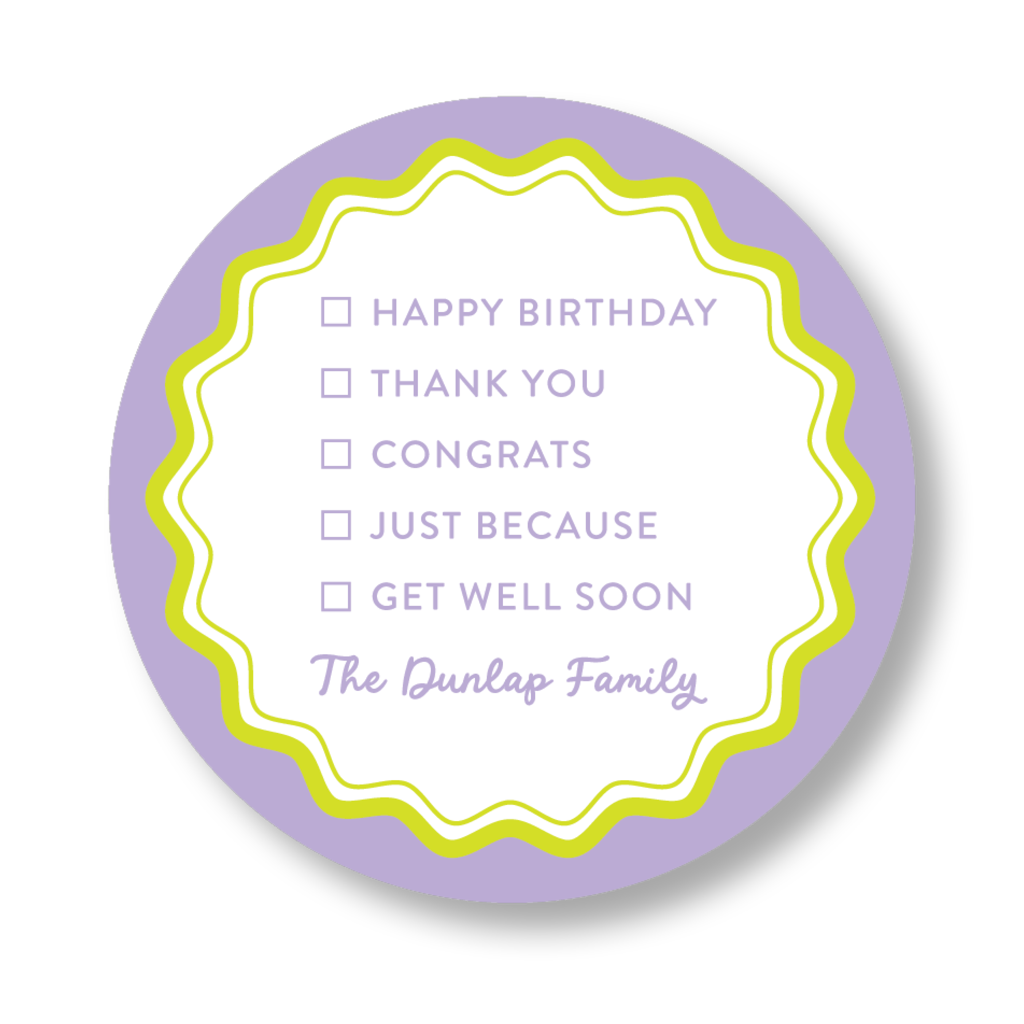Occasions Check Box Sticker