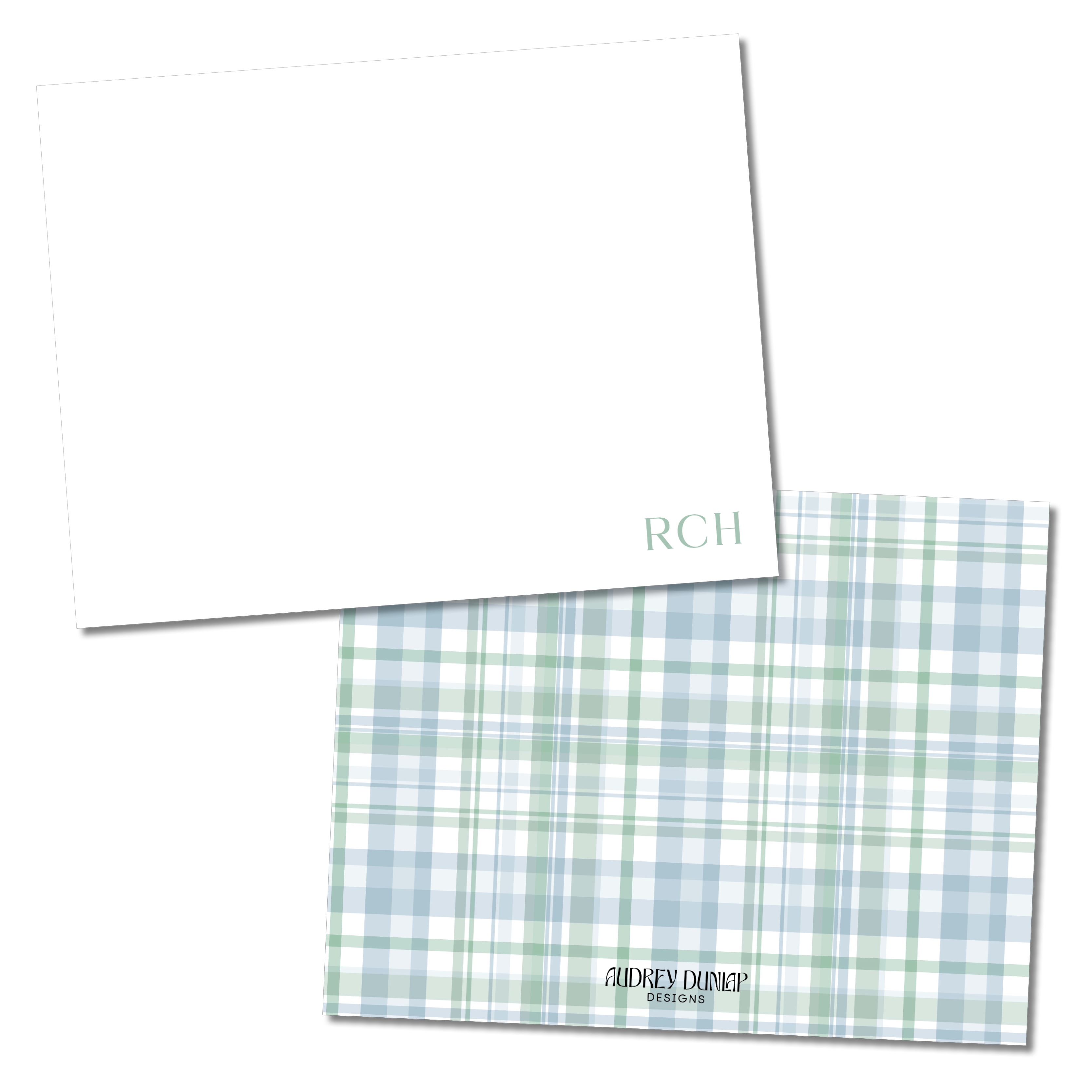 Plaid Boys Initials Stationery