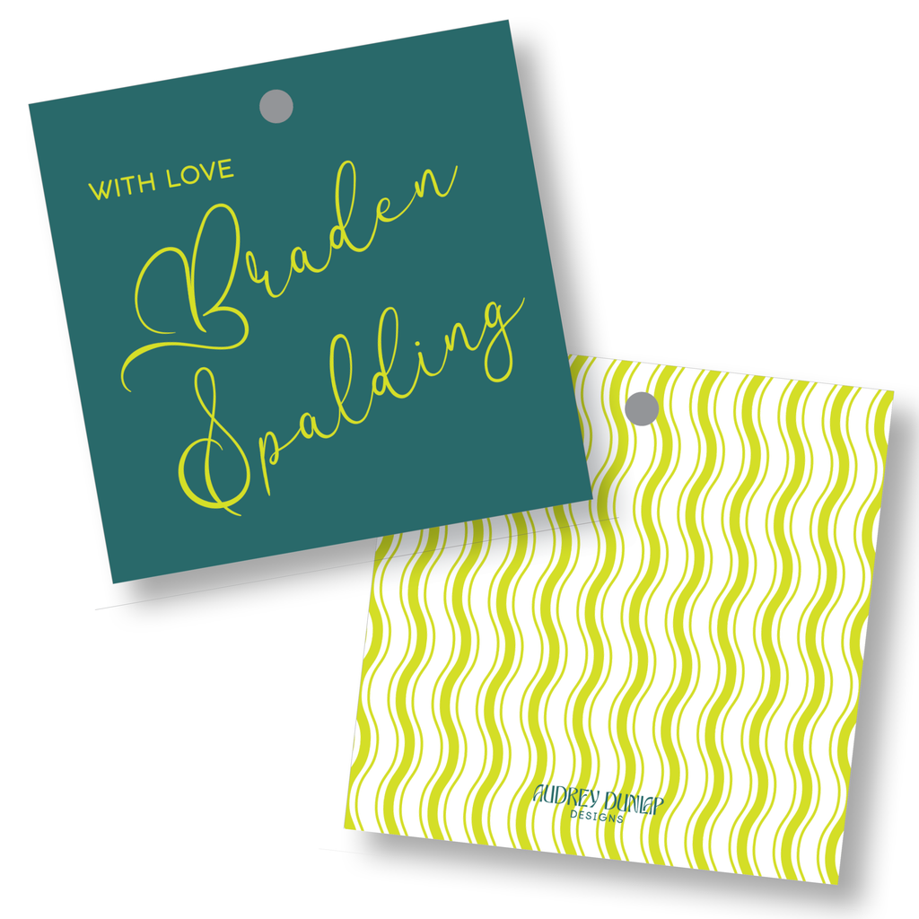 Script Font Square Tag