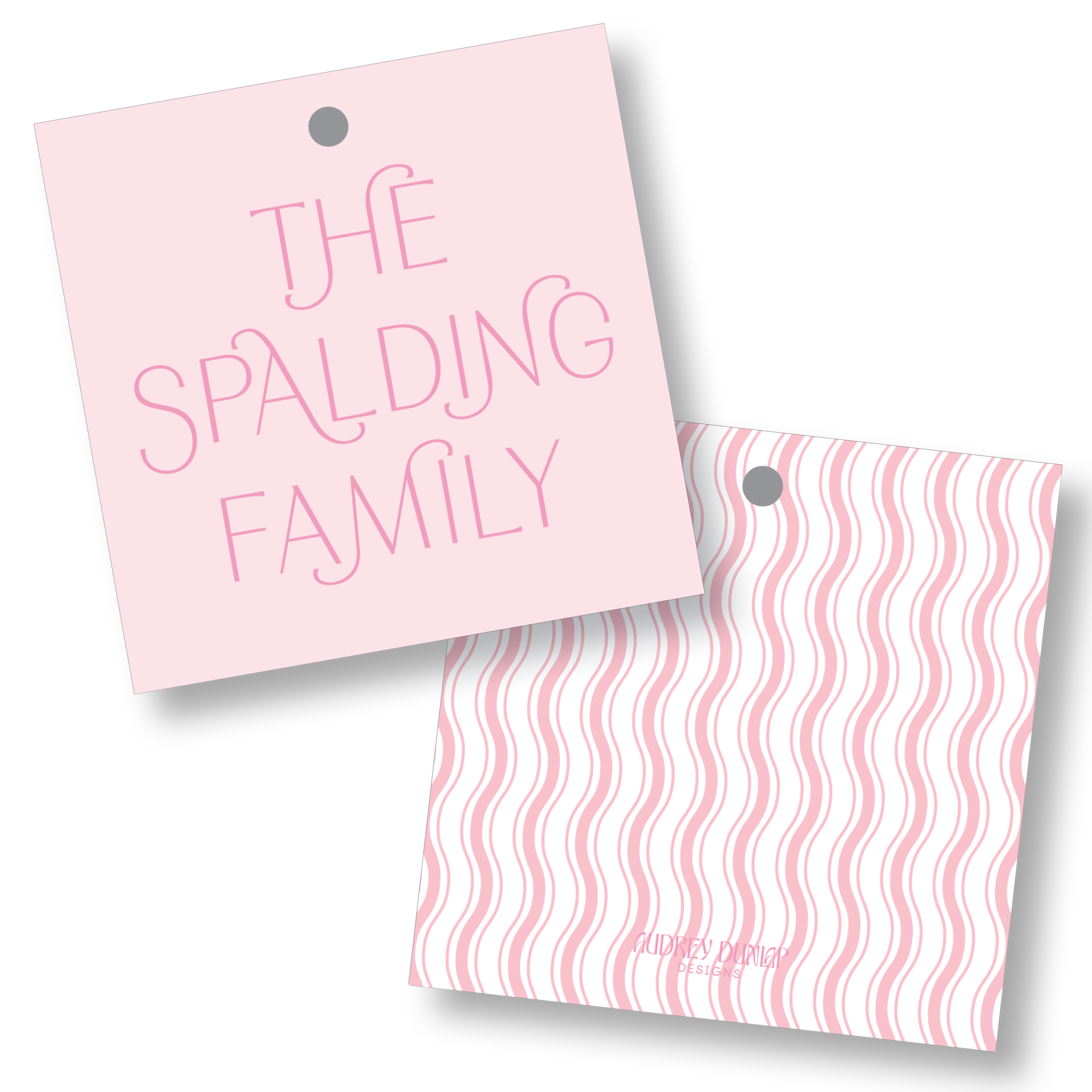 Loopy Name Square Tag