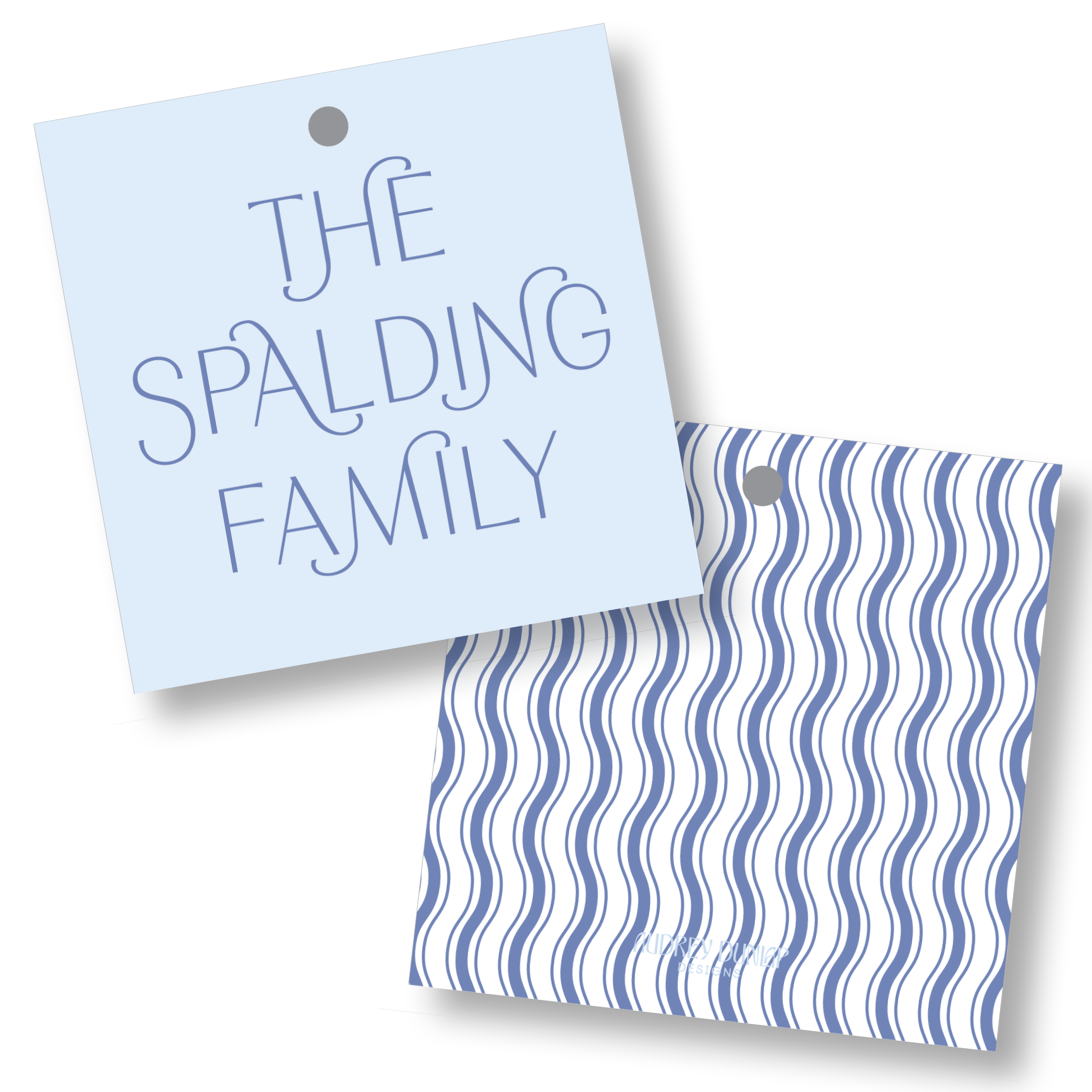 Loopy Name Square Tag