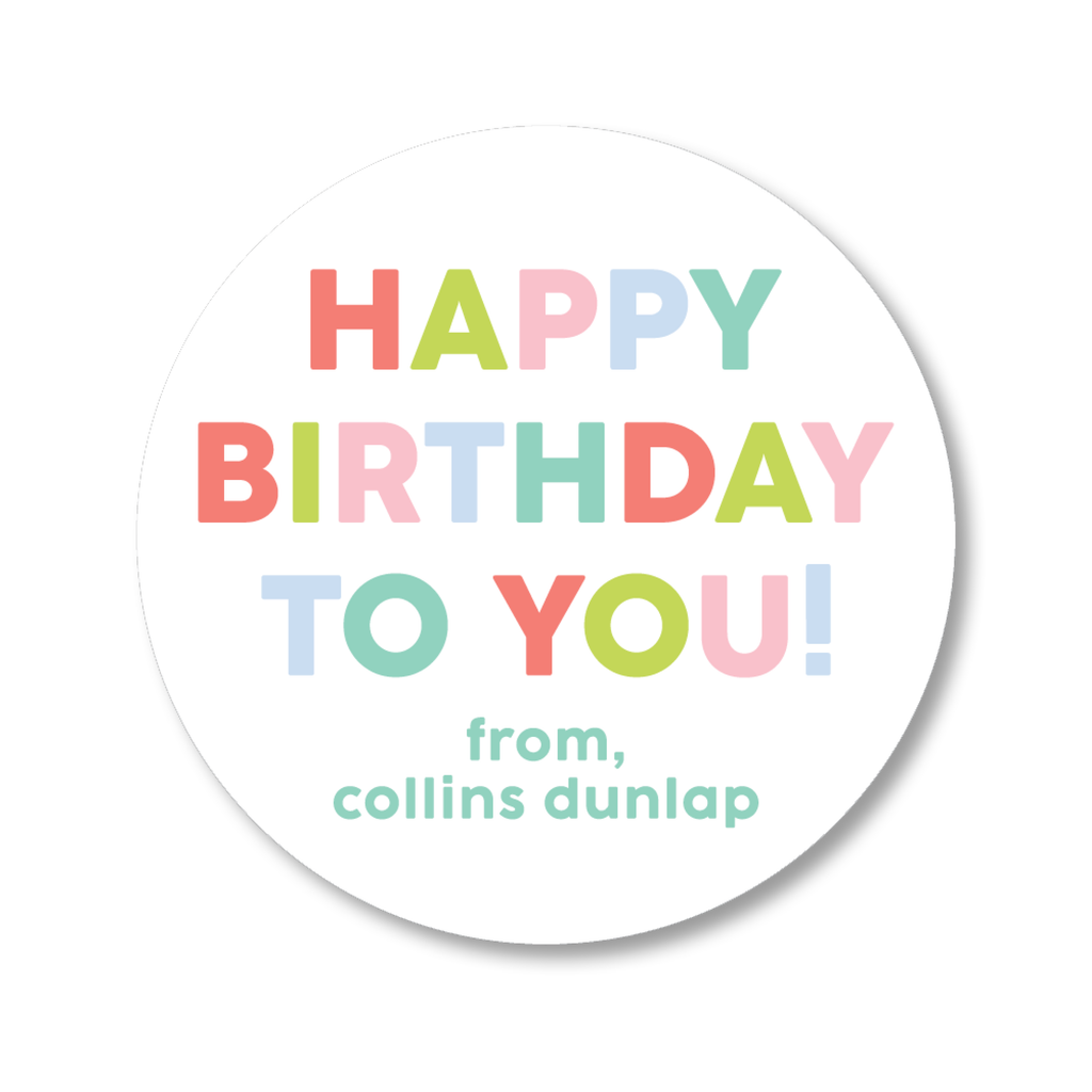 Happy Birthday To You Multicolor Sticker