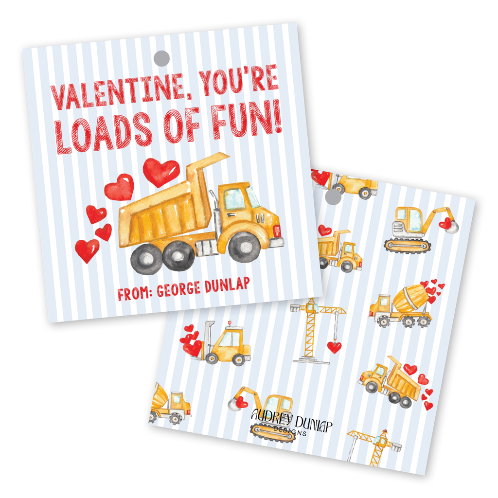 Construction Trucks Valentines