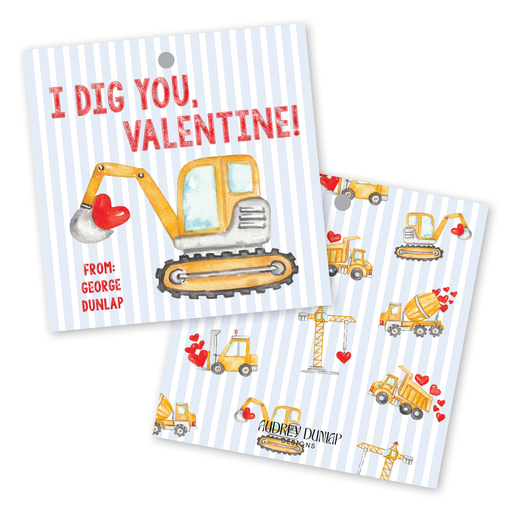 Construction Trucks Valentines