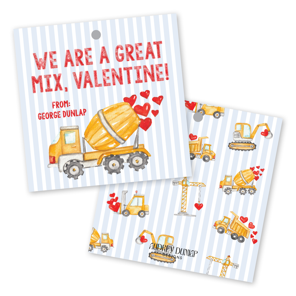 Construction Trucks Valentines