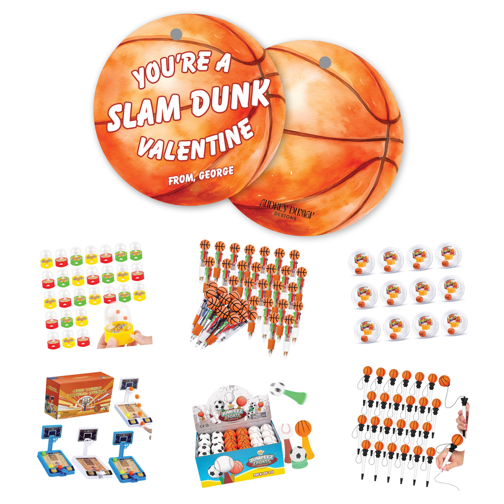 Slam Dunk Basketball Valentines