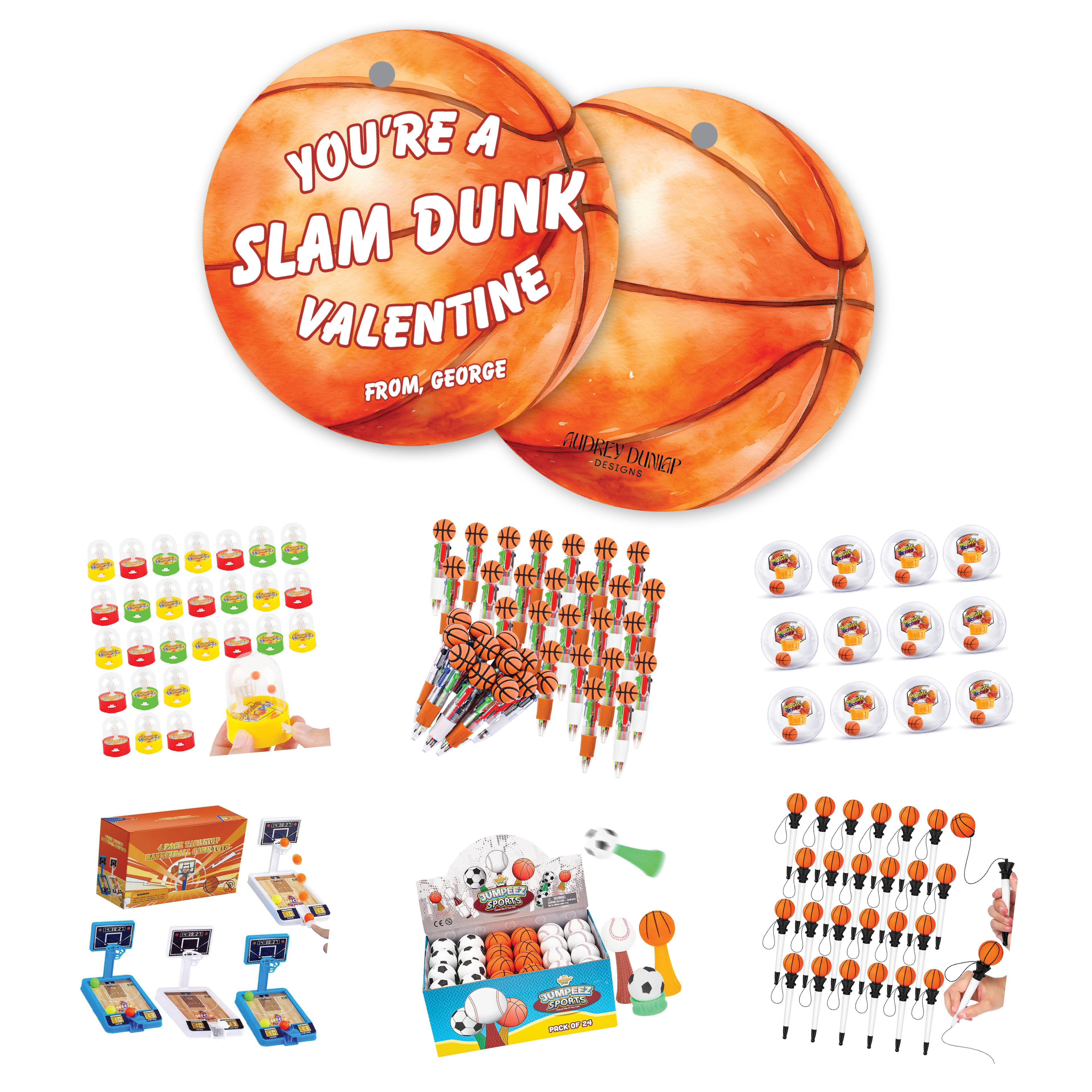 Slam Dunk Basketball Valentines