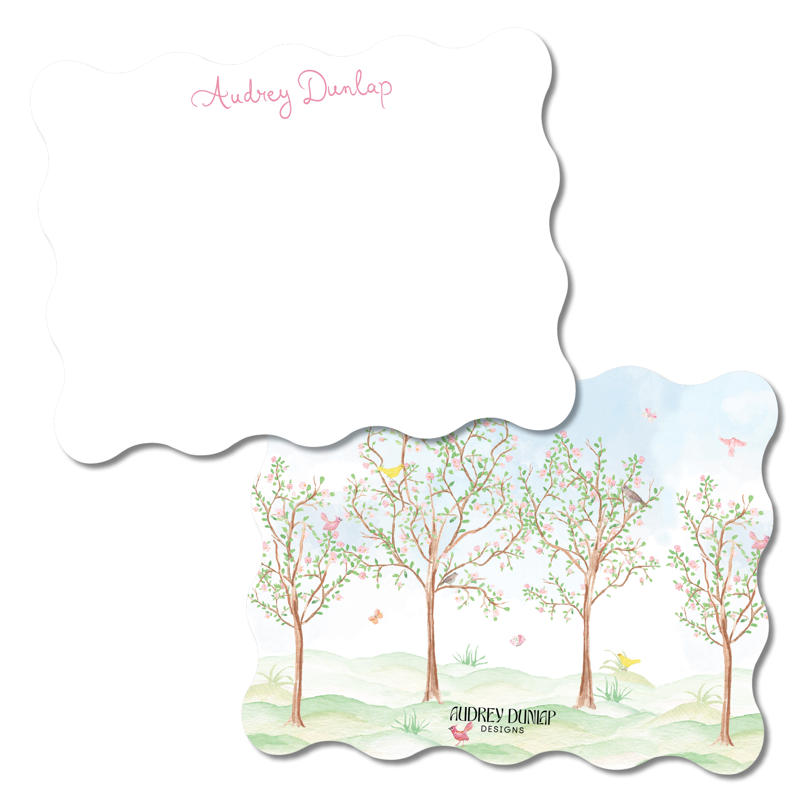 Cherry Blossoms Wavy Stationery